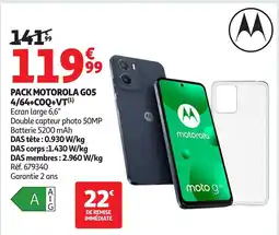 Auchan Pack motorola go5 4/64+coq+vt offre