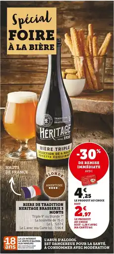 Bi1 Biere de tradition heritage brasserie 3 monts offre