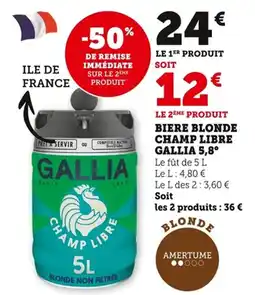 Bi1 Biere blonde champ libre gallia 5,8°le fût de 5 l offre