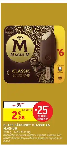 Intermarché Express MAGNUM Glace bâtonnet classic x6 offre