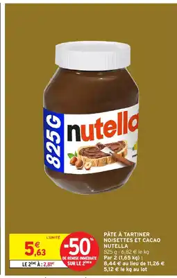 Intermarché Express NUTELLA Pâte à tartiner noisettes et cacao offre