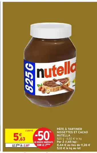 Intermarché Express NUTELLA Pâte à tartiner noisettes et cacao offre