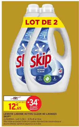 Intermarché Express SKIP Lessive liquide active clean 40 lavages offre