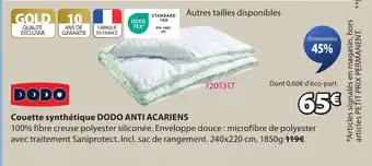 JYSK DODO Couette synthétique offre