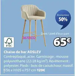 JYSK ADSLEV Chaise de bar offre