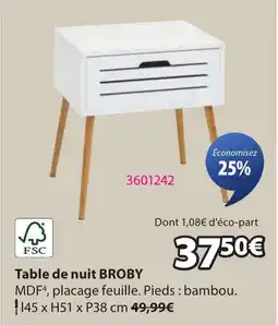 JYSK BROBY Table de nuit offre