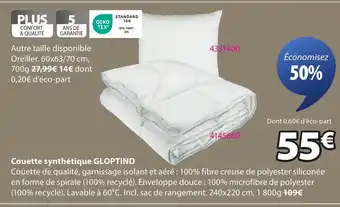 JYSK GLOPTIND Couette synthétique offre