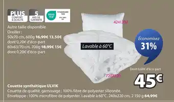 JYSK ULVIK Couette synthétique offre