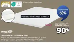 JYSK WELLPUR FRYA GT30 Surmatelas offre