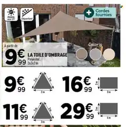 Centrakor La toile d'ombrage offre