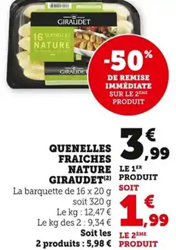 Bi1 Quenelles fraiches nature offre