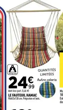 Centrakor Le fauteuil hamac offre
