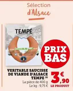Bi1 Veritable saucisse de viande d'alsace tempe offre
