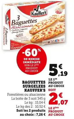 Bi1 Baguettes surgelees kauffer's offre