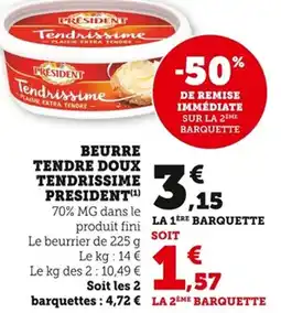 Bi1 Beurre tendre doux tendrissime president offre