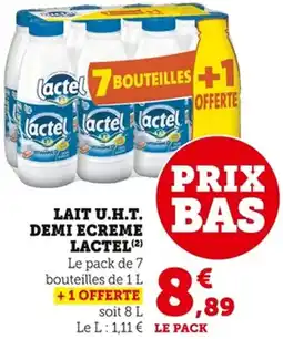 Bi1 Lait u.h.t. demi ecreme lactel offre