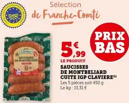 Bi1 Saucisses de montbeliard cuite igp claviere offre