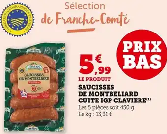 Bi1 Saucisses de montbeliard cuite igp claviere offre
