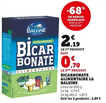Bi1 Bicarbonate alimentaire la baleine offre