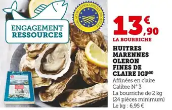 Bi1 Huitres marennes oleron fines de claire igp offre