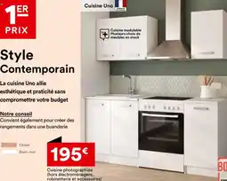 BUT Cuisine photographiée hors électroménagers, robinetterie et accessoires offre