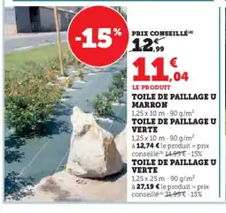 Hyper U Toile de paillage u marron offre