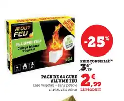 Hyper U Pack de 64 cube allume feu offre