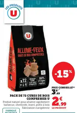 Hyper U Pack de 72 cubes de bois compresses u offre