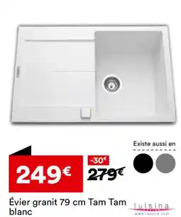 BUT Évier granit 79 cm Tam Tam blanc offre