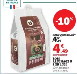 Hyper U Bois allumage u 2 en 1 offre