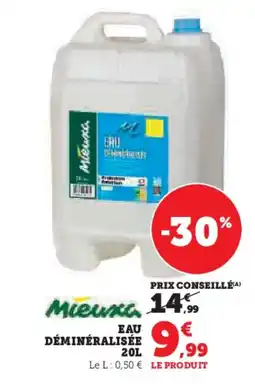 Hyper U Eau déminéralisée offre