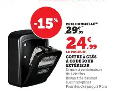 Hyper U Coffre à clés à code pour extérieur offre
