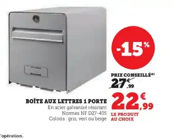 Hyper U Boîte aux lettres 1 porte offre