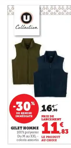 Hyper U Gilet homme offre