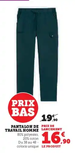 Hyper U Pantalon de prix de travail homme offre