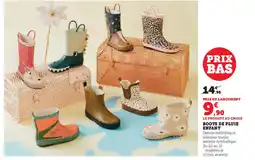 Hyper U Boots de pluie enfant offre