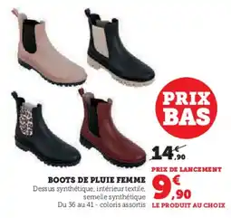 Hyper U Boots de pluie femme offre