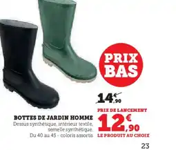 Hyper U Bottes de jardin homme offre