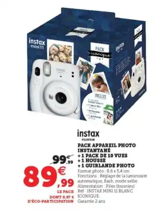 Hyper U Pack appareil photo instantané offre