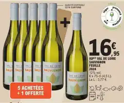 E.Leclerc IGP(2) VAL DE LOIRE SAUVIGNON FEUILLE offre