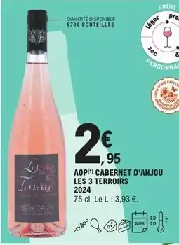 E.Leclerc AOP CABERNET D'ANJOU LES 3 TERROIRS 2024 offre