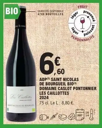 E.Leclerc AOP Saint-Nicolas de Bourgueil BIO offre
