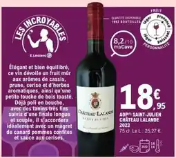 E.Leclerc AOP(*) SAINT-JULIEN CHÂTEAU LALANDE 2023 offre