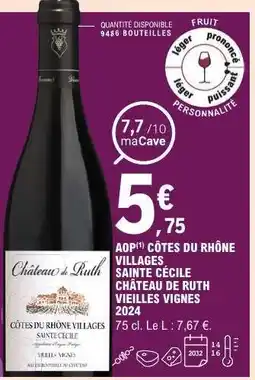 E.Leclerc Château de Ruth Vieilles Vignes 2024 offre