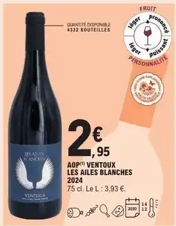 E.Leclerc AOP Ventoux Les Ailes Blanches 2024 offre