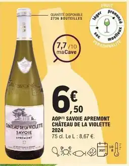 E.Leclerc AOP Savoie Apremont Château de la Violette 2024 offre