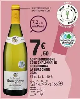 E.Leclerc AOP Bourgogne Côte Chalonnaise Chardonnay La Burgondie 2024 offre