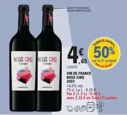 E.Leclerc VIN DE FRANCE NOUS CINQ 2023 offre
