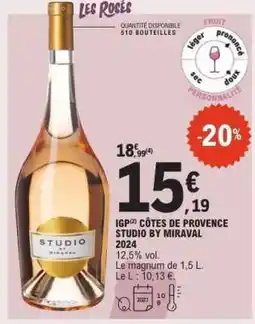 E.Leclerc IGP Côtes de Provence Studio by Miraval 2024 offre