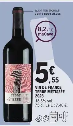 E.Leclerc VIN DE FRANCE TERRE MÉTISSÉE 2023 offre